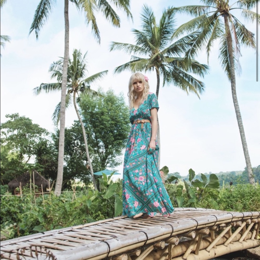 Spell Turquoise Babushka Gown, S